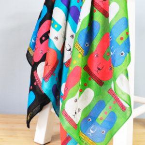 Alternative view of Petit foulard KKMM Bunny couleur BK(noir)