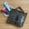 Flat pouch with handles NAKAYOSHI colour KH(khaki)